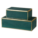 Karis - Boxes, Set Of 2 - Emerald Green