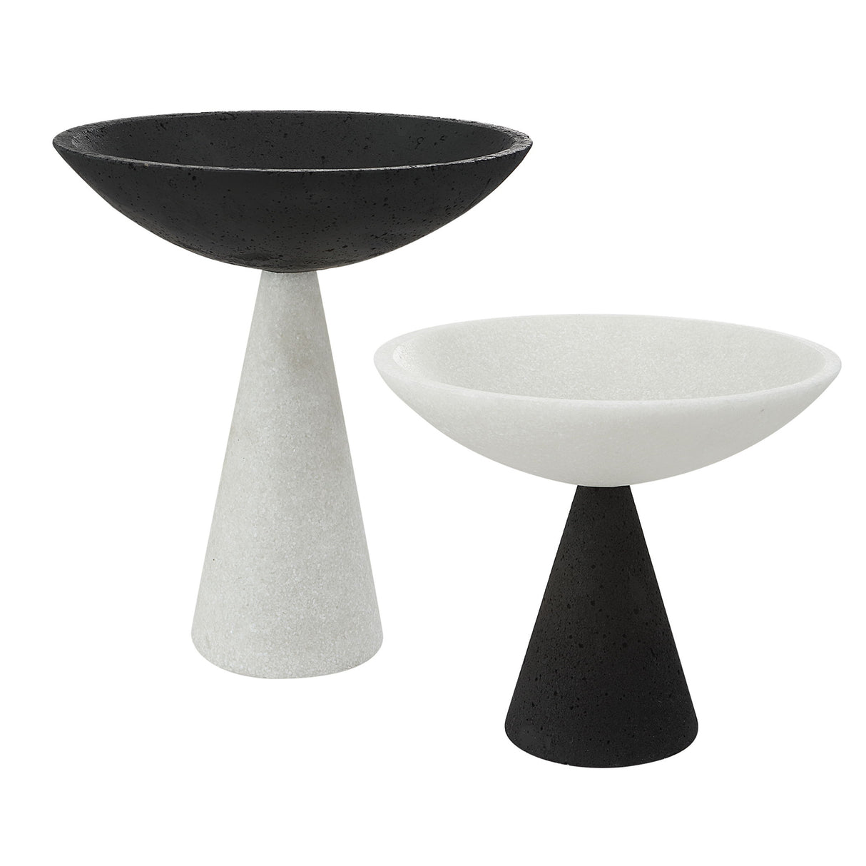 Antithesis - Marble Bowls, Set Of 2 - Black & White