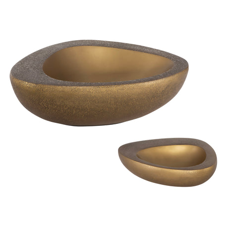 Ovate - Brass Bowls (Set of 2) - Yellow