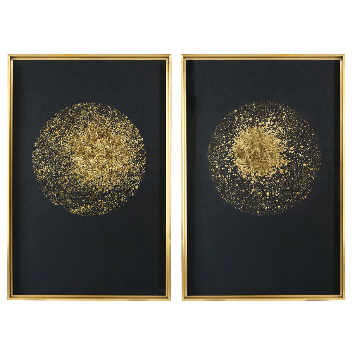 Gold Rondure - Framed Prints, Set Of 2 - Gold