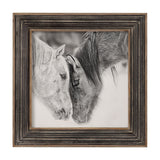 Custom Black And White Horses - Print - Brown, Dark