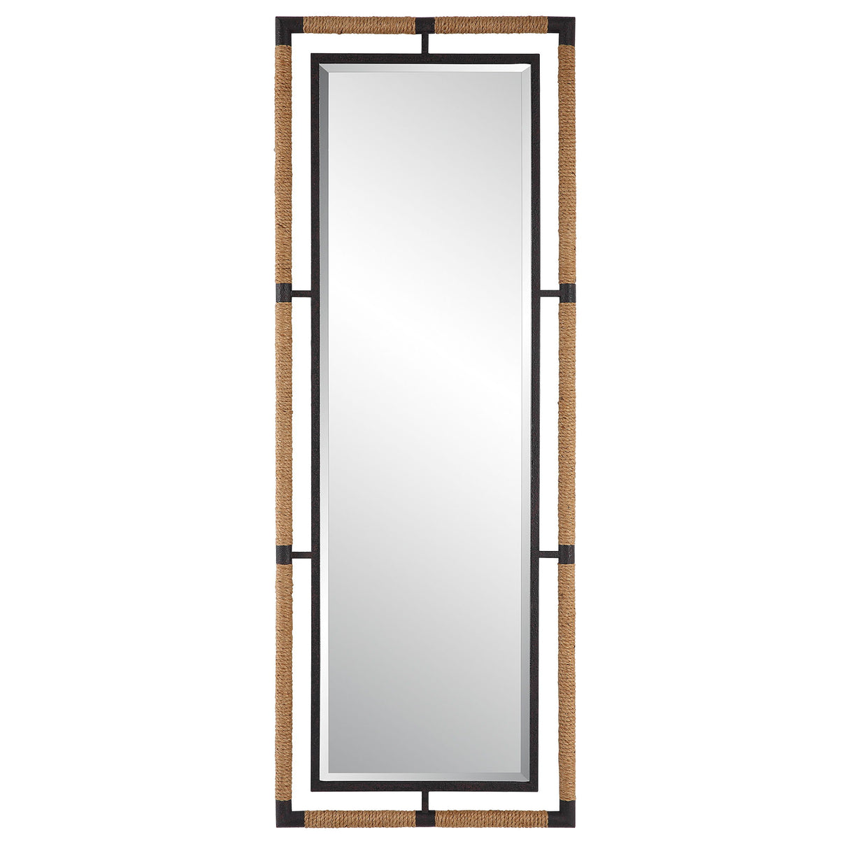 Melville - Iron & Rope Tall Mirror - Light Brown