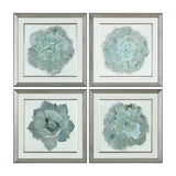 Natural Beauties - Botanical Prints, Set Of 4 - Blue, Light