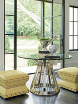 Ariana - Riviera Stainless Dining Table With Glass Top