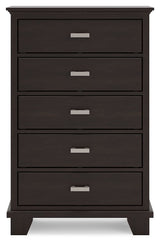 Covetown - Dark Brown - Five Drawer Chest