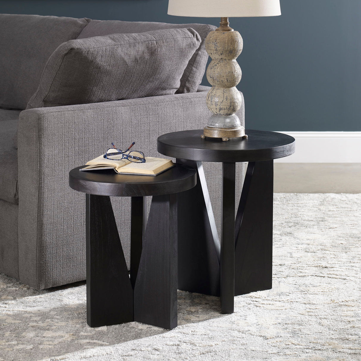 Nadette - Nesting Tables, Set Of 2 - Black