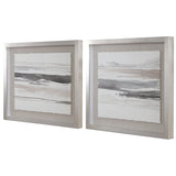 Neutral - Landscape Framed Prints, Set Of 2 - Pearl Silver