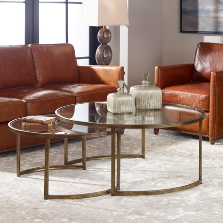 Rhea - Nested Coffee Tables, Set Of 2 - Gold