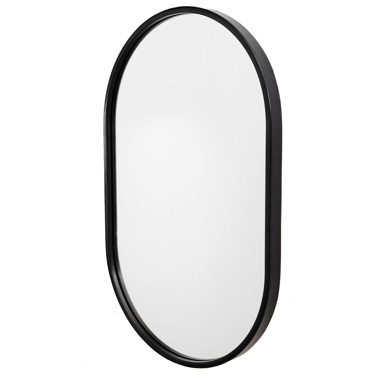 Varina - Minimalist Oval Mirror - Black