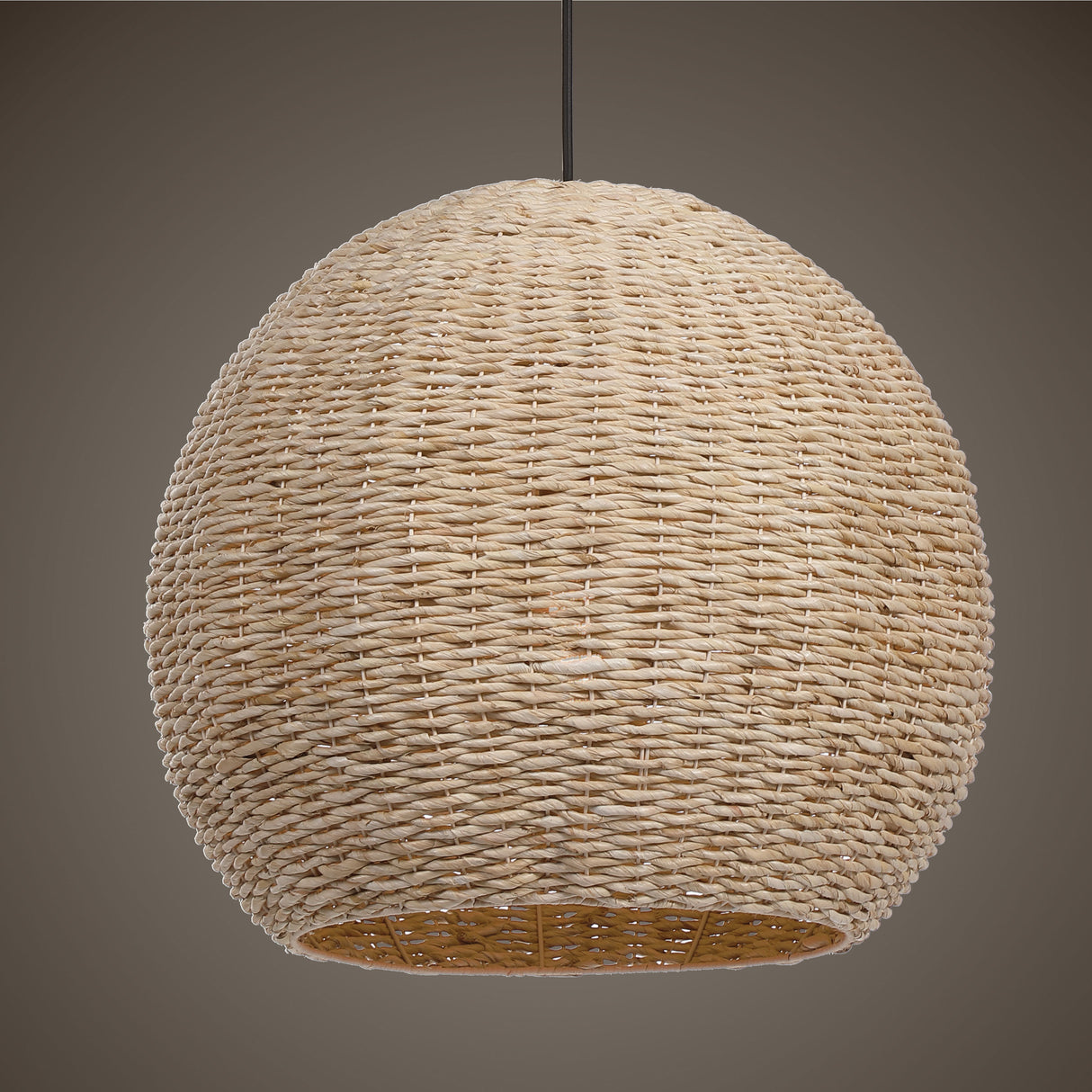 Seagrass - 1 Light Dome Pendant - Light Brown