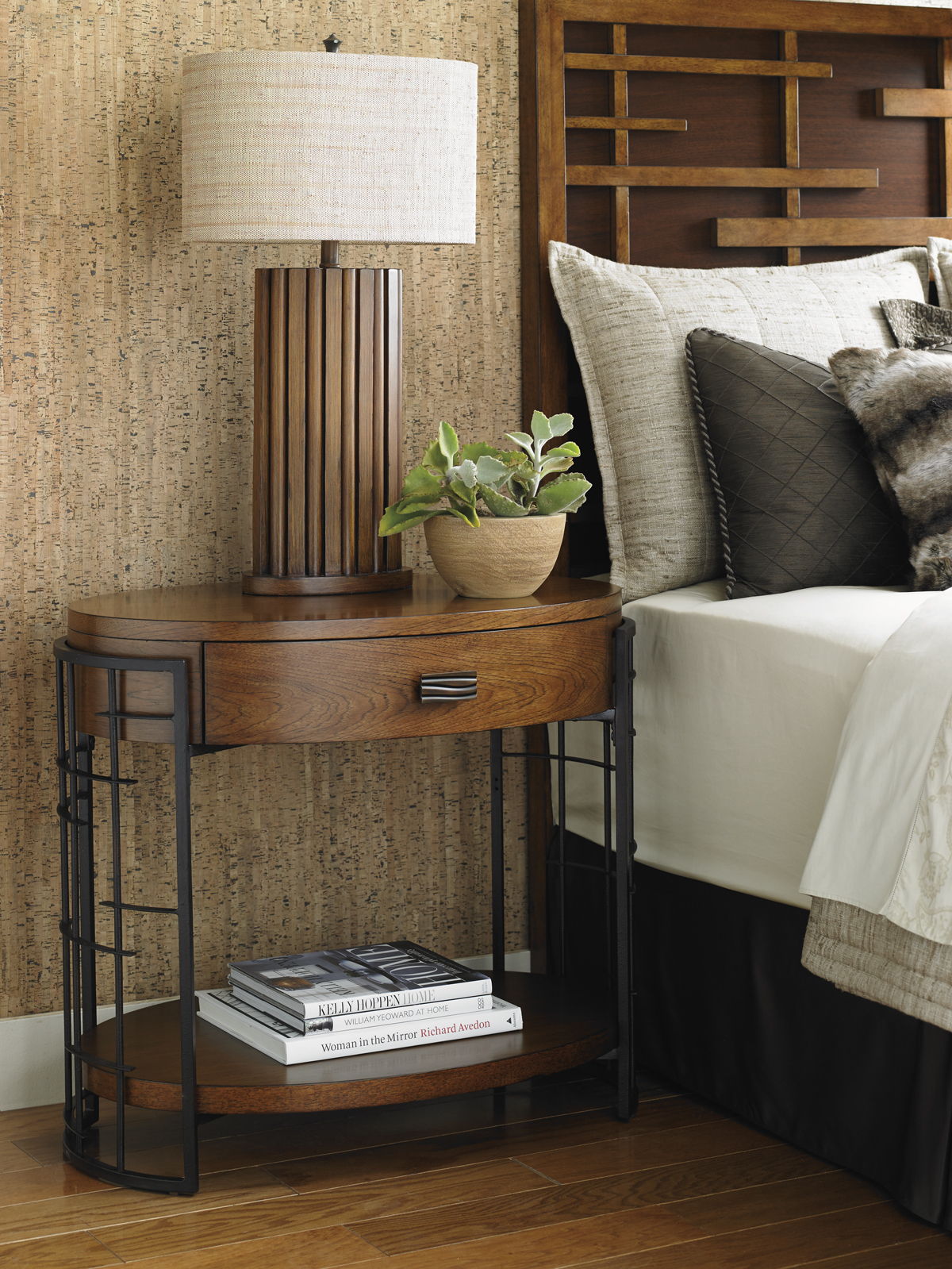Island Fusion - Sendai High/Low Nightstand - Dark Brown