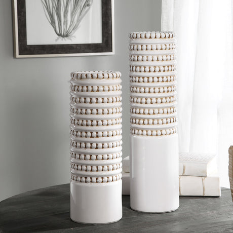 Angelou - Vases, Set Of 2 - White