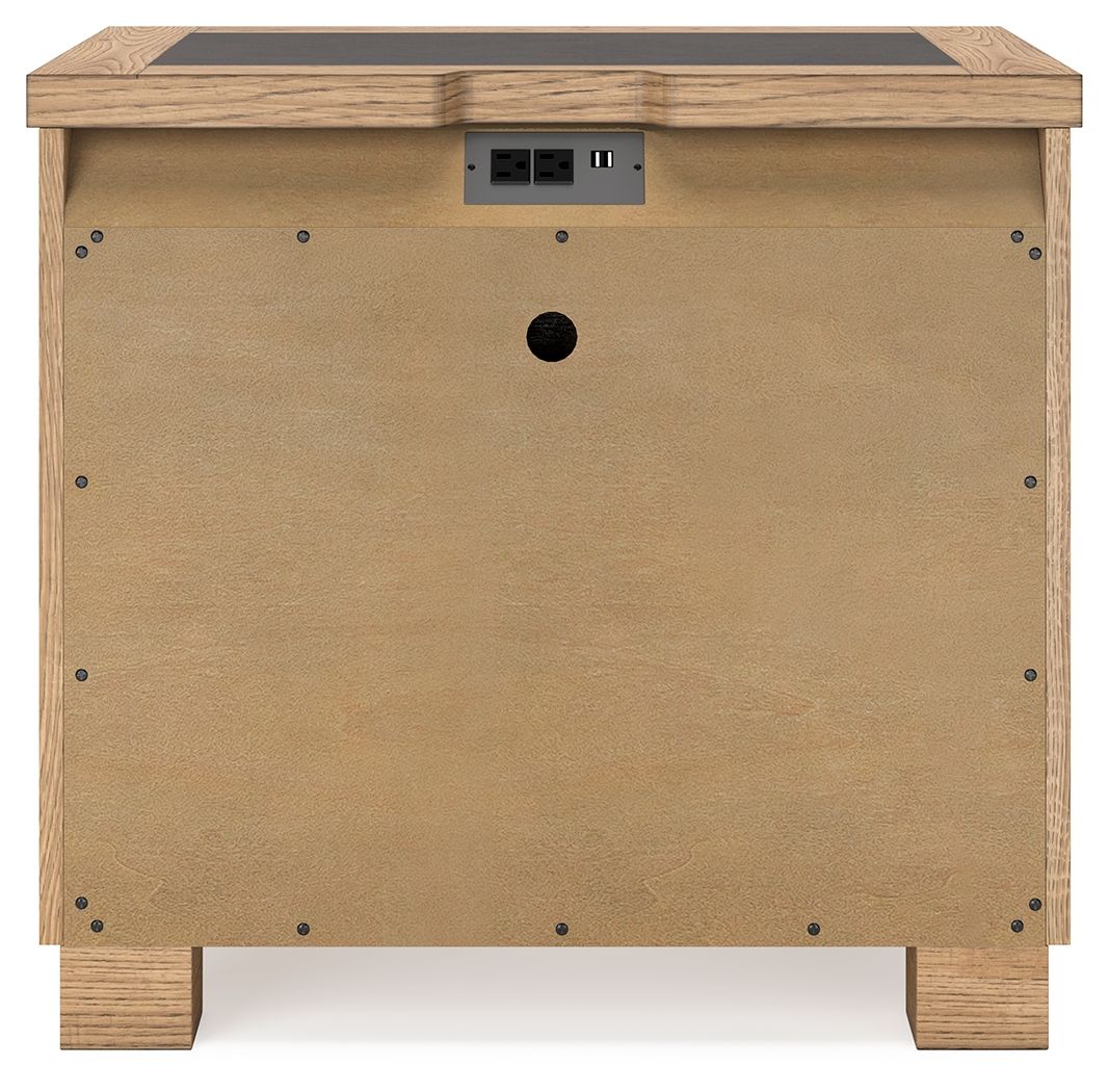 Galliden - Two Drawer Night Stand - Light Brown