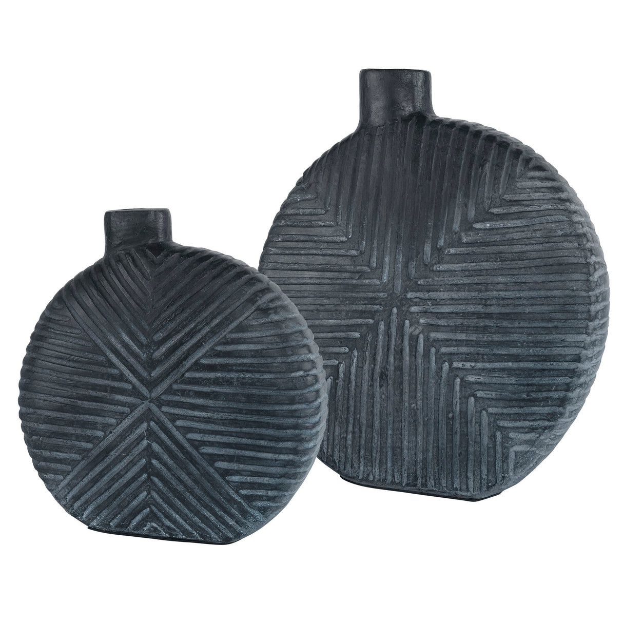 Viewpoint - Aged Black Vases (Set of 2)
