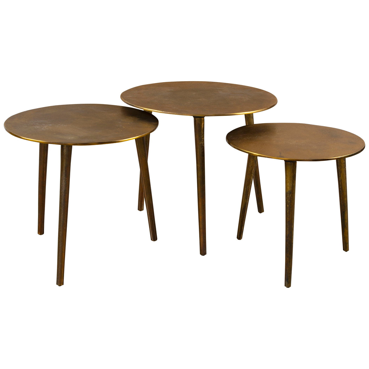 Kasai - Coffee Tables, Set Of 3 - Gold