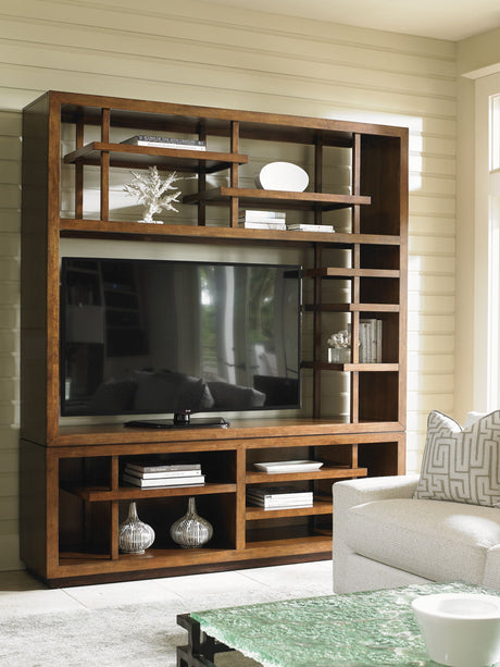 Island Fusion - Taipei Media Bookcase - Dark Brown