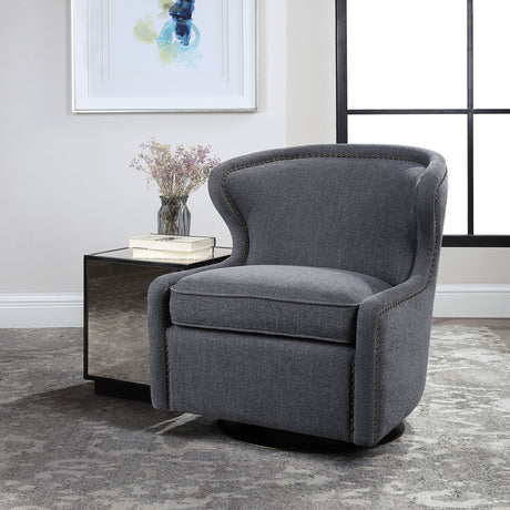 Biscay - Swivel Chair - Gray, Dark