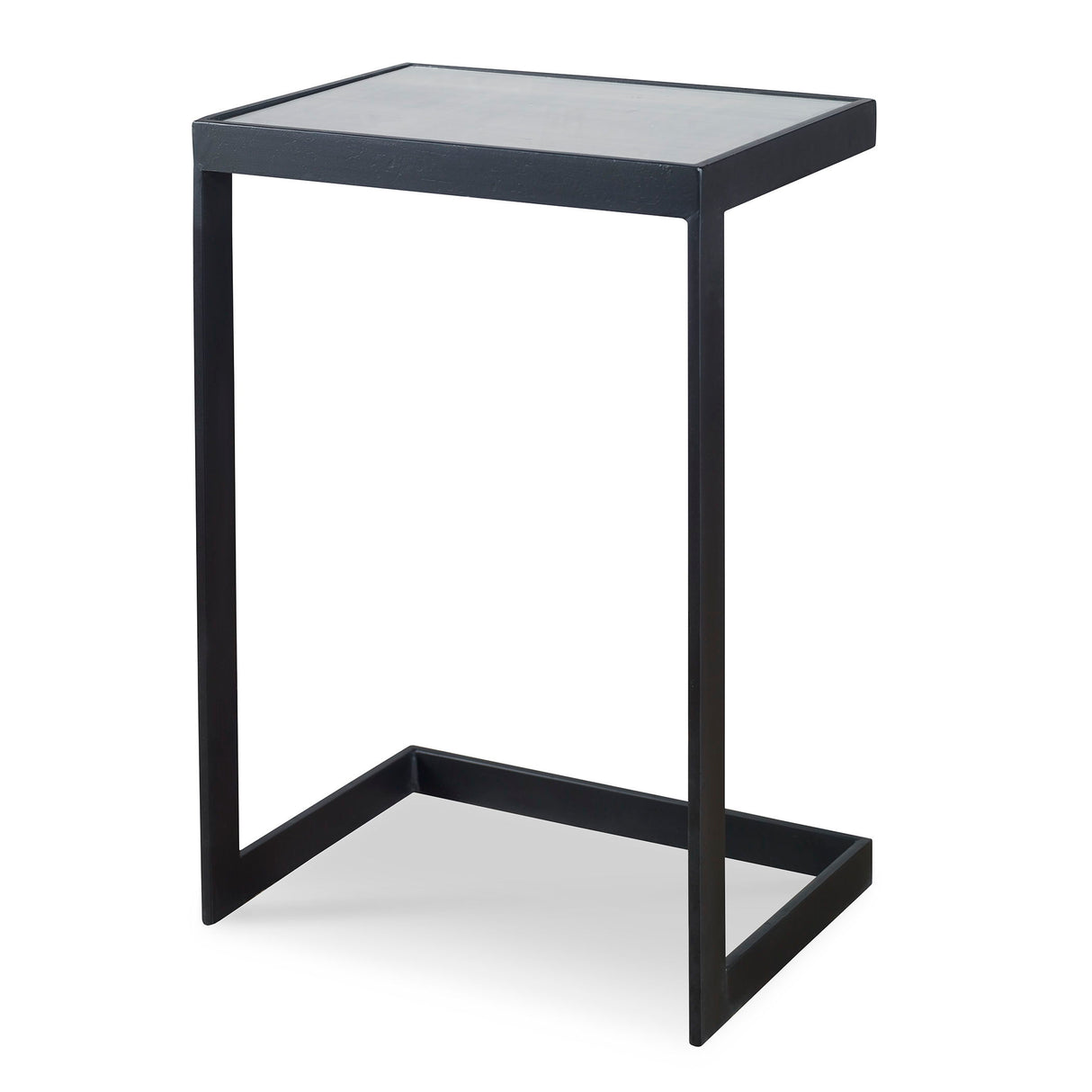 Windell - Cantilever Accent Table - Black & Pearl Silver