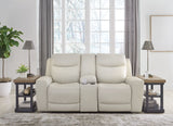 Mindanao - 3 Pc. - Power Reclining Sofa, Power Reclining Loveseat With Console, Power Recliner - Coconut