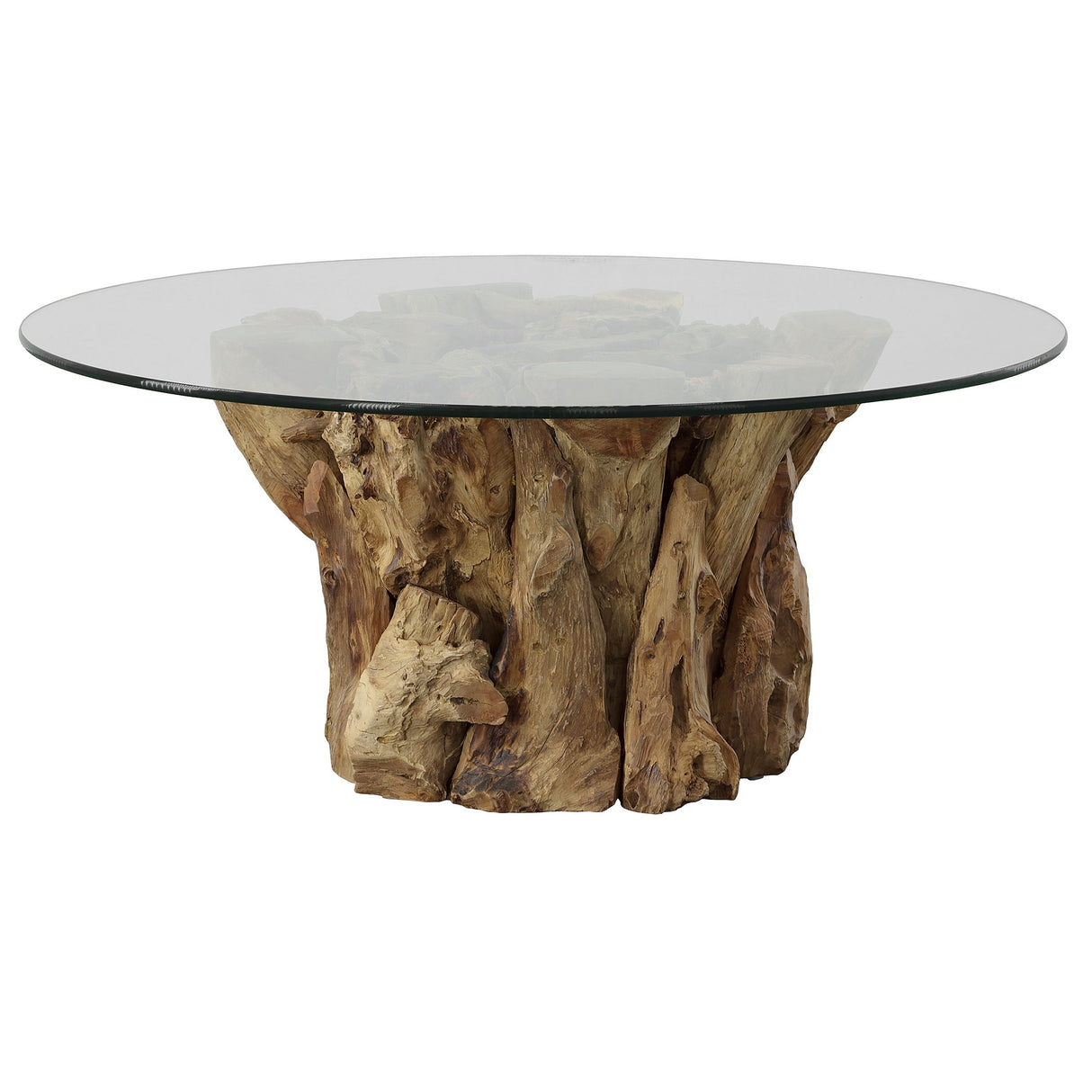Driftwood - Glass Top Large Coffee Table