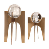 Ellianna - Crystal Spheres, Set Of 2 - Gold