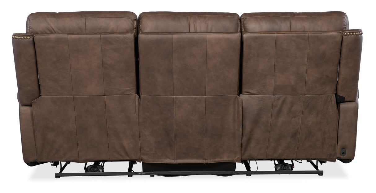 SS - Duncan Power Sofa With Power Headrest & Lumbar - Dark Brown