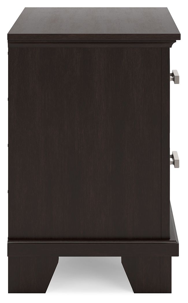 Covetown - Dark Brown - Two Drawer Night Stand