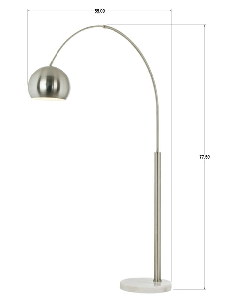 Basque - Arc Lamp - Brushed Nickel