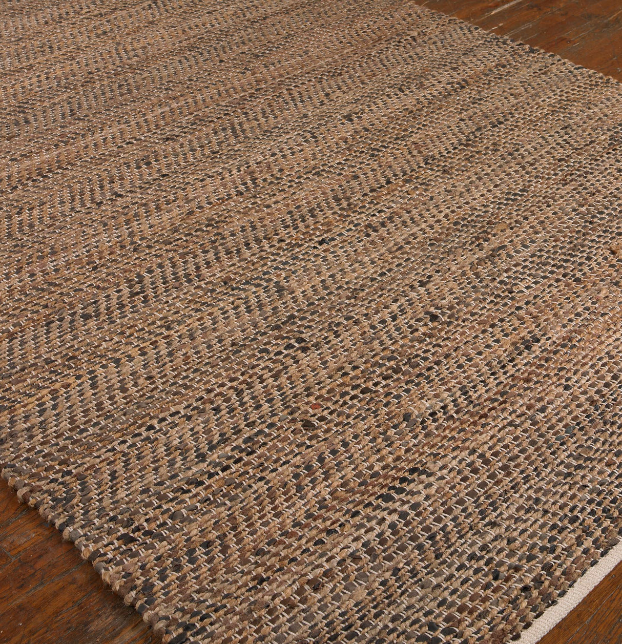 Tobais - 8 X 10 Rescued Leather & Hemp Rug - Light Brown