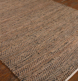 Tobais - 8 X 10 Rescued Leather & Hemp Rug - Light Brown