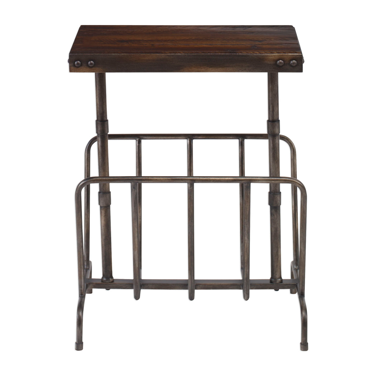 Sonora - Industrial Magazine Accent Table - Brown, Dark