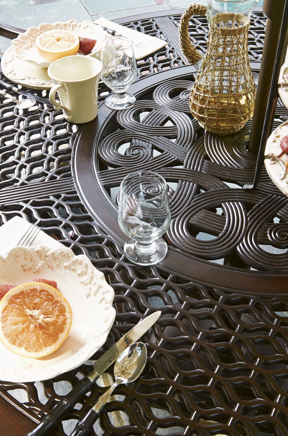 Royal Kahala Black Sands - Dining Table W/Cast Top - Dark Brown