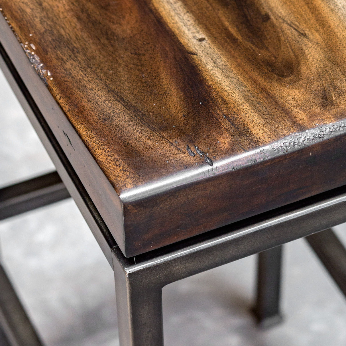 Beck - Industrial Bar Stool - Brown, Dark & Black