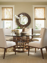 Island Fusion - Meridien Round Dining Table With Glass Top