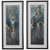 Glimmering Agate - Abstract Prints, Set Of 2 - Blue