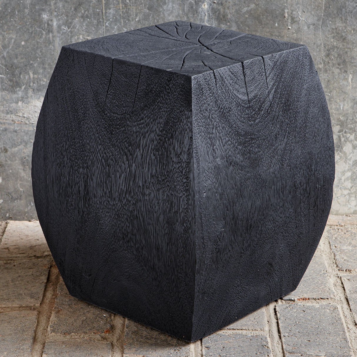 Grove - Black Wooden Accent Stool