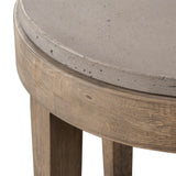 Deka - Round Side Table - Gray & Light Brown