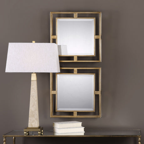 Allick - Square Mirrors, Set Of 2 - Gold