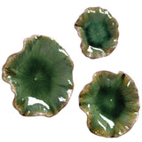 Abella - Ceramic Wall Decor, Set Of 3 - Green
