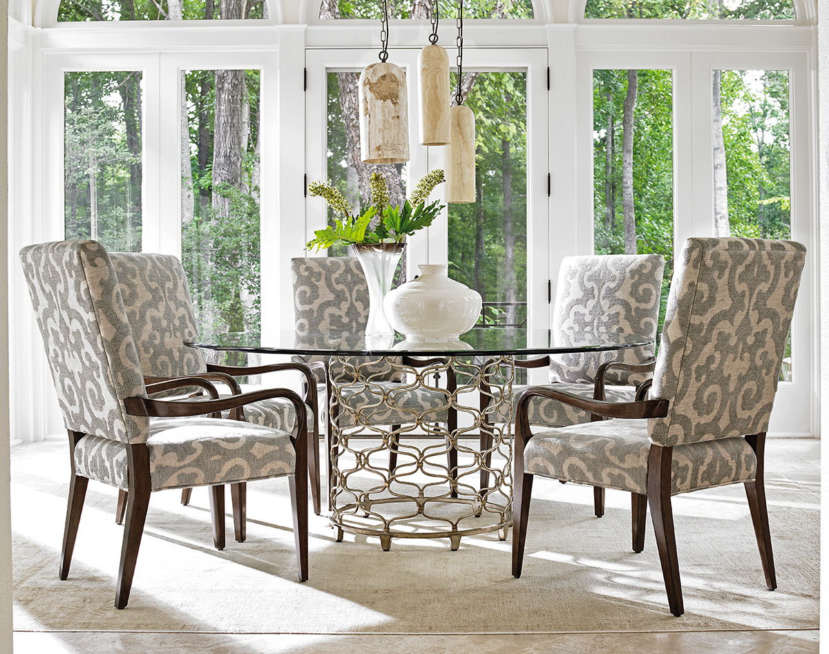 Laurel Canyon - Bollinger Round Dining Table With Glass Top