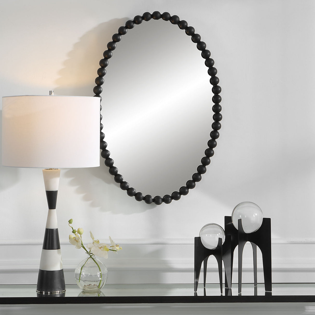 Serna - Black Oval Mirror