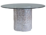 Signature Designs - Trunk Segment Round Dining Table With Glass Top