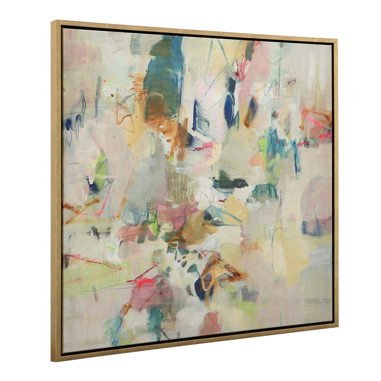 Party Time - Framed Abstract Art - Beige