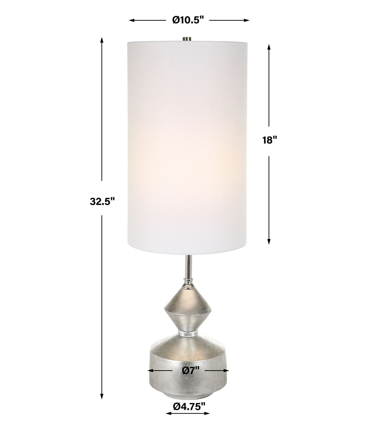Vial - Silver Buffet Lamp