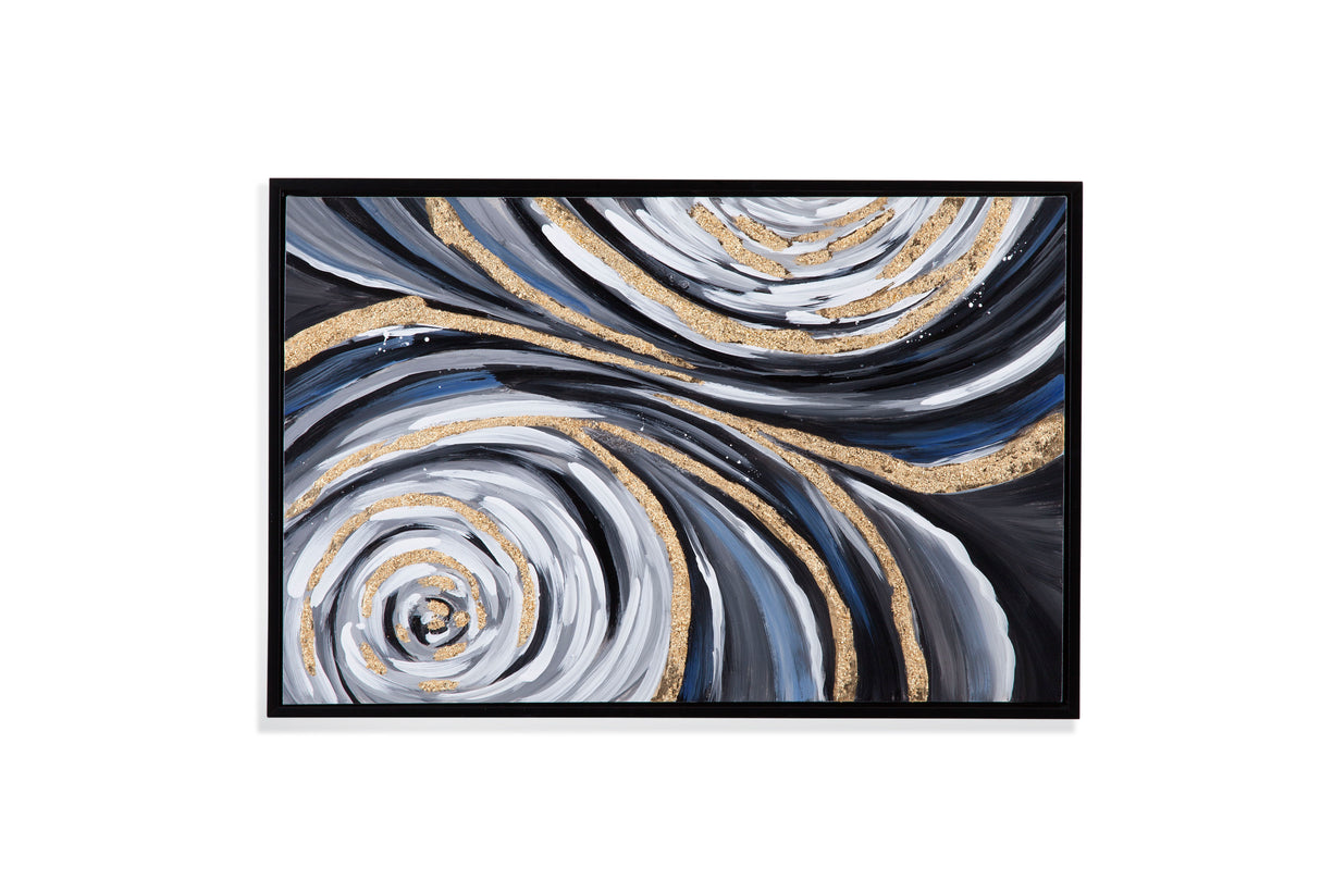 Swirl - Canvas Art - Black