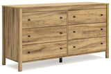 Bermacy - Six Drawer Dresser - Light Brown