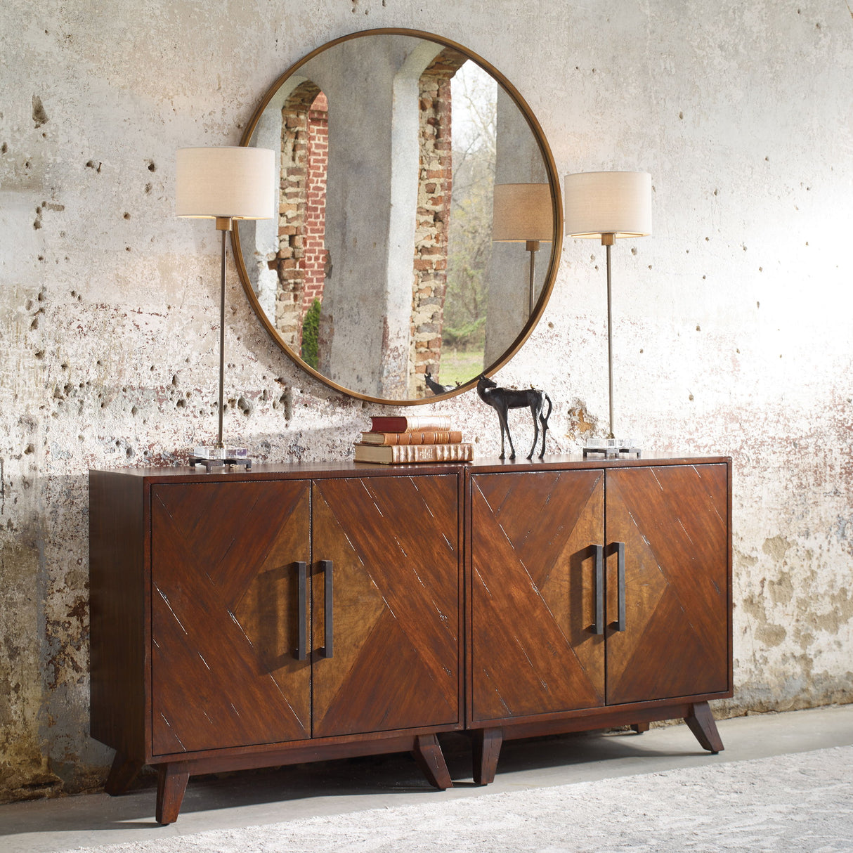 Liri - Mid-century Accent Cabinet - Brown, Dark