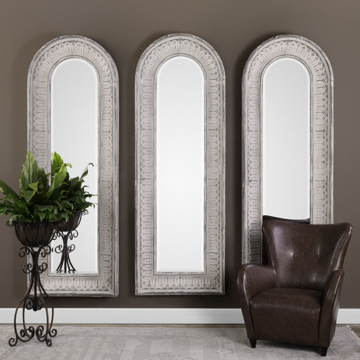 Argenton - Arch Mirror - Aged Gray