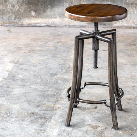 Westlyn - Industrial Bar Stool - Brown, Dark & Black