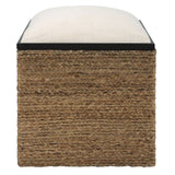 Island - Square Straw Accent Stool